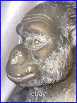 Large Vintage Silverback Gorilla Bronze / Brass Sculpture Figurine? Statue 21 T
