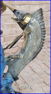 Limited Edition Bronze/Brass Sailfish Swordfish Statue Handcrafted Decor