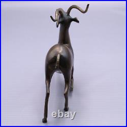 MCM Bronze Brass Gazelle Antelope Impala Deer Statue curved Antlers