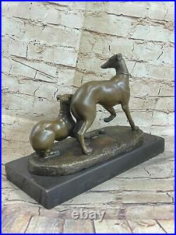 MENE RARE bronze brass Greyhound Whippet Dog statue unique vintage sculpture ART