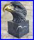 Marked Chinese Fengshui Bronze Brass eagle king of birds Hawk Head Bust Figure