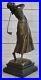 Mid Century Brass Bronze Female Lady Golfer Statue Figurine 19 Abstract figure