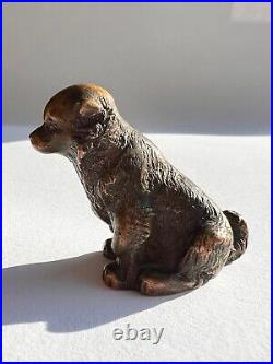 Miniature Antique Bronze Brass Figure Statue Dog Collectible