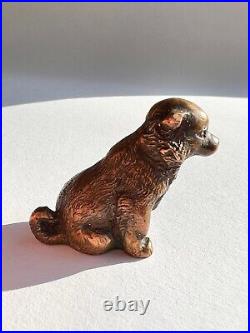 Miniature Antique Bronze Brass Figure Statue Dog Collectible