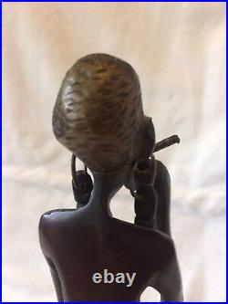 Nude African Male Statue Bronze / Brass Metal