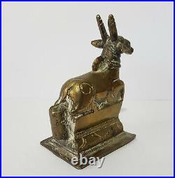 Old Antique Brass or Bronze Nandi Bull Figure Hindu Indian 18th 19th Century