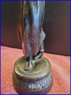 Old Vintage Brass Bronze Thai Siam Asian Dancer Statue Sculpture Figure 10