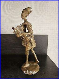 RRR RARE Vintage Brass-Bronze Troubadour Figurine Statue