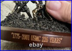 Raising of the Flag on Iwo Jima Bronze Brass Cast Sculpture With Flag