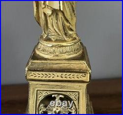 Rare Vintage Antique Gold Gilt Brass Bronze St. Anne De Beaupre Statue 8.25