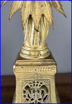 Rare Vintage Antique Gold Gilt Brass Bronze St. Anne De Beaupre Statue 8.25