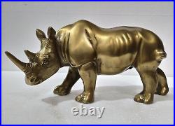 Rhino Aluminium Rhinoceros Decoration Table Top Statue Sculpture Bronze Finish