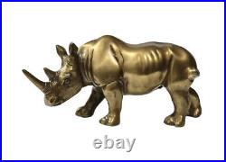 Rhino Aluminium Rhinoceros Decoration Table Top Statue Sculpture Bronze Finish