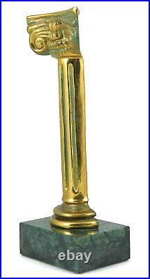 Roman Column SOLID BRASS / BRONZE ART Figurine ON MARBLE BASE Original Artist