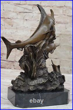 Sailfish Statue Sculpture Brass Bronze Art Marble Base Marlin Swordfish