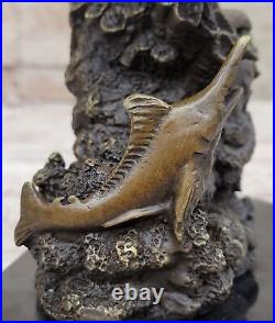 Sailfish Statue Sculpture Brass Bronze Art Marble Base Marlin Swordfish Sale