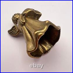 Small Vintage Bronze Brass Figure Statue Angel Candlestick Holder 2.3