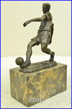 Soccer Player Statue Brass/bronze Genuine Metal Sports Decor Heavy Figurine Sale