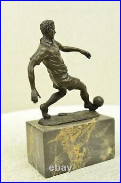 Soccer Player Statue Brass/bronze Genuine Metal Sports Decor Heavy Figurine Sale