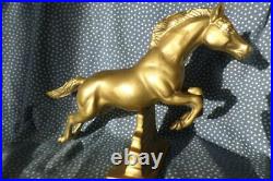 Stallion Jumping Bronze Brass Statue Figurine Horse Sculpture Metal Home Decor