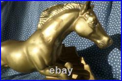 Stallion Jumping Bronze Brass Statue Figurine Horse Sculpture Metal Home Decor