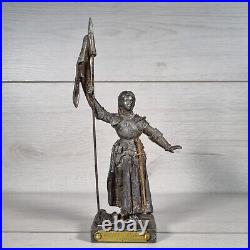 Statue Sculpture Joan of Arc JEANNE D'ARC Joan Figure France 24cm Brass Vintage