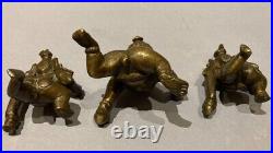 Three Charming 19thC Indian Bronze / Brass Baby Bala Krishna Hindu Figures