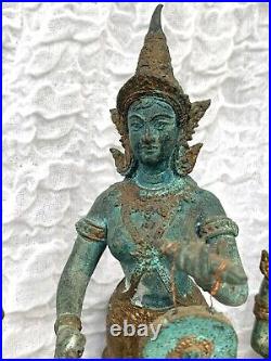 Three Vintage Hindu Bronze Brass Statues