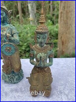 Three Vintage Hindu Bronze Brass Statues