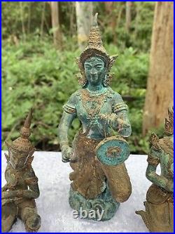 Three Vintage Hindu Bronze Brass Statues