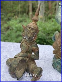 Three Vintage Hindu Bronze Brass Statues