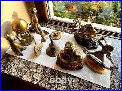 VTG MCM Brass/Bronze Lot Figurines & Objects Job Lot SEE ITEMS LIST