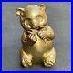 Vintage 16 Brass Cute Panda Bear Figurine Statue Eating Bamboo Gold