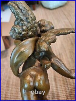 Vintage/Antique Brass/Bronze Cherub Victorian metal sculpture Art
