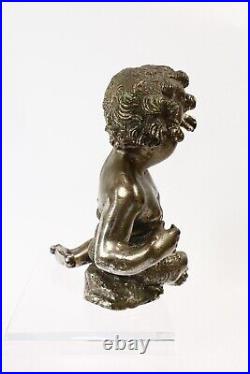 Vintage/Antique Brass/Bronze Sitting Cherub Statue Figure Victorian 2 of 2