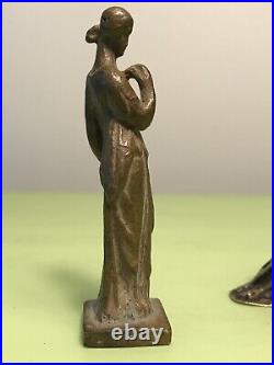 Vintage Beautiful Austria Bronze Brass Lady Nude Miniatures Lot Figurines Statue
