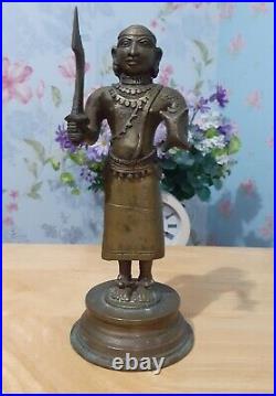 Vintage Brass/Bronze Standing Naga Warrior Figure India/Nepal