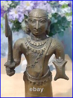 Vintage Brass/Bronze Standing Naga Warrior Figure India/Nepal