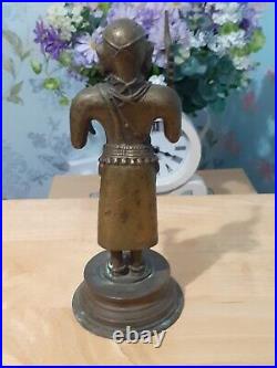 Vintage Brass/Bronze Standing Naga Warrior Figure India/Nepal