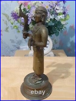 Vintage Brass/Bronze Standing Naga Warrior Figure India/Nepal