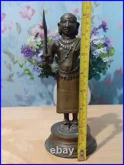 Vintage Brass/Bronze Standing Naga Warrior Figure India/Nepal