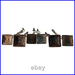 Vintage Brutalist Elongated African Tribal Brass Bronze Statues Modernist (6)