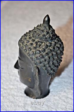 Vintage Buddha Head Bronze Brass Bust Statue Buddha 6 T