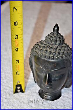 Vintage Buddha Head Bronze Brass Bust Statue Buddha 6 T