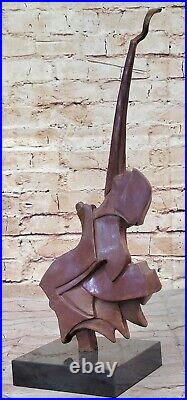 Vintage Collectible Bronze Brass Guitarist Dali Guitar Statue On Base