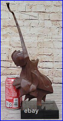Vintage Collectible Bronze/brass Guitarist Signed Dali Guitar Statue On Base Nr