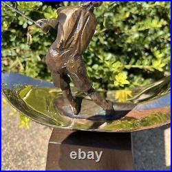 Vintage Golf Golfer Man Figure Brass Bronze Sculpture Statue 13.5x9x5 Swing Arc