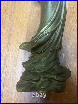 Vintage Guan Yin Kwan Yin Bronze Brass Statue Figurine (see Description)