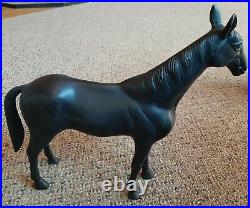 Vintage Heavy Brass/Bronze Horse Statue Vintage Standing Figurine 14 x 11.5