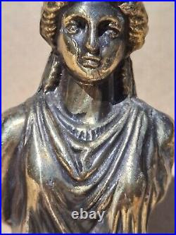 Vintage Old Antique Brass effect Statue Greek Goddess marble katyaptie 10tall